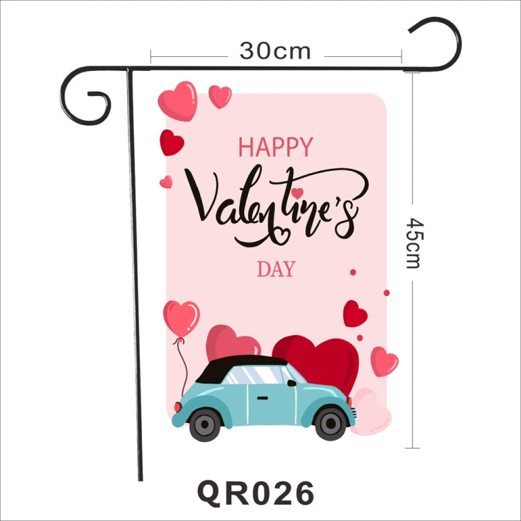 2 PCS Valentine Day Garden Flag Festive Atmosphere Garden Banner
