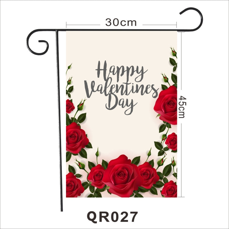 2 PCS Valentine Day Garden Flag Festive Atmosphere Garden Banner