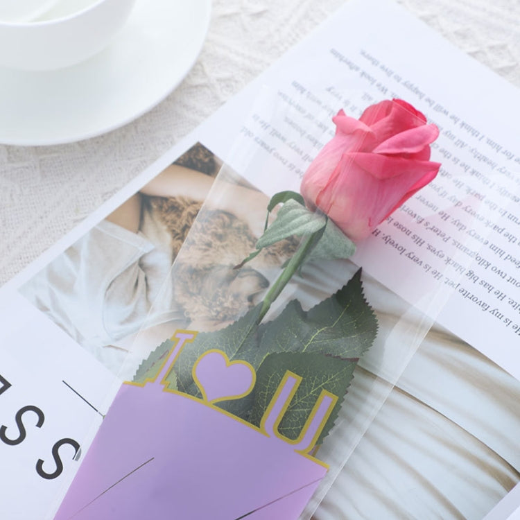 5 Bags Flower Packaging Bag Translucent Valentine Day Single Rose OPP Packaging Bag