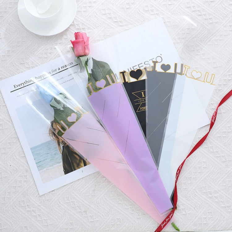 5 Bags Flower Packaging Bag Translucent Valentine Day Single Rose OPP Packaging Bag