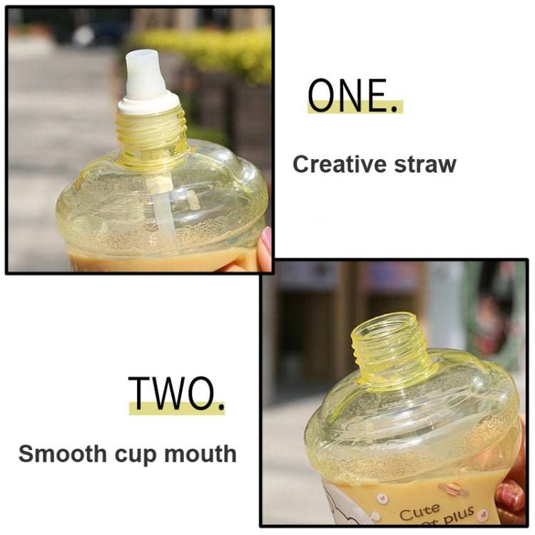 Large-Capacity Creative Water Bottle Student Children Straw Plastic Water Cup, Capacity: 1000ml