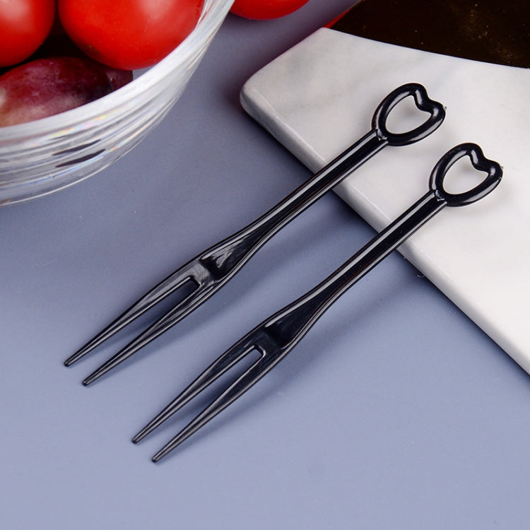 3 Packs Disposable Fork Plastic Bar Moon Cake Heart-Shaped Fruit Fork