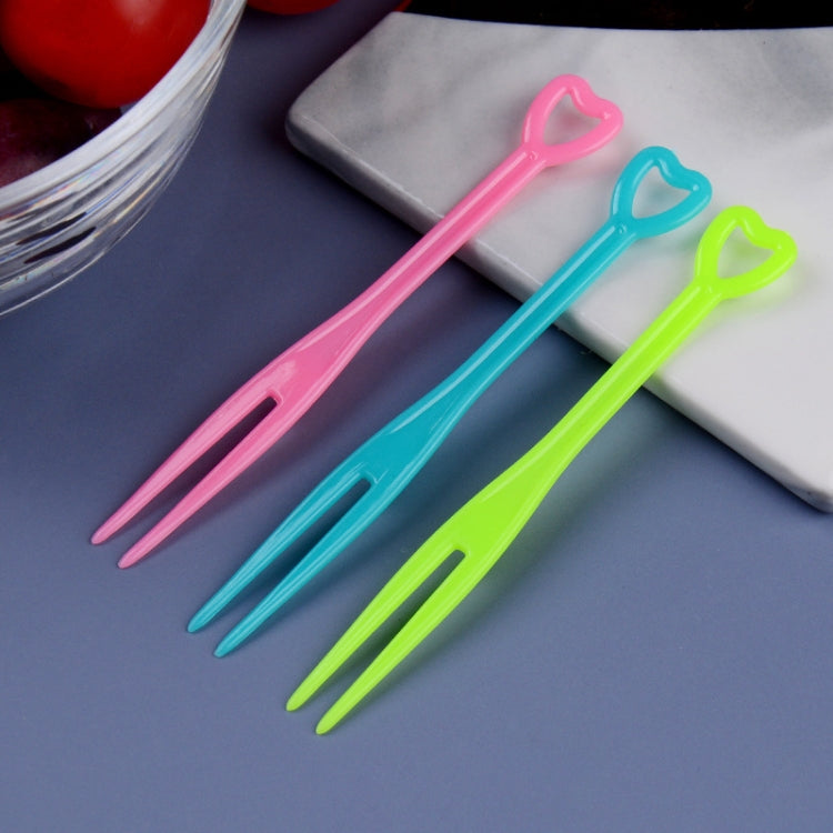 3 Packs Disposable Fork Plastic Bar Moon Cake Heart-Shaped Fruit Fork