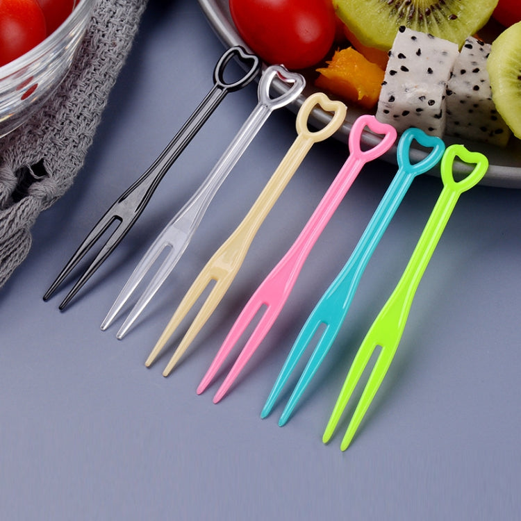 3 Packs Disposable Fork Plastic Bar Moon Cake Heart-Shaped Fruit Fork