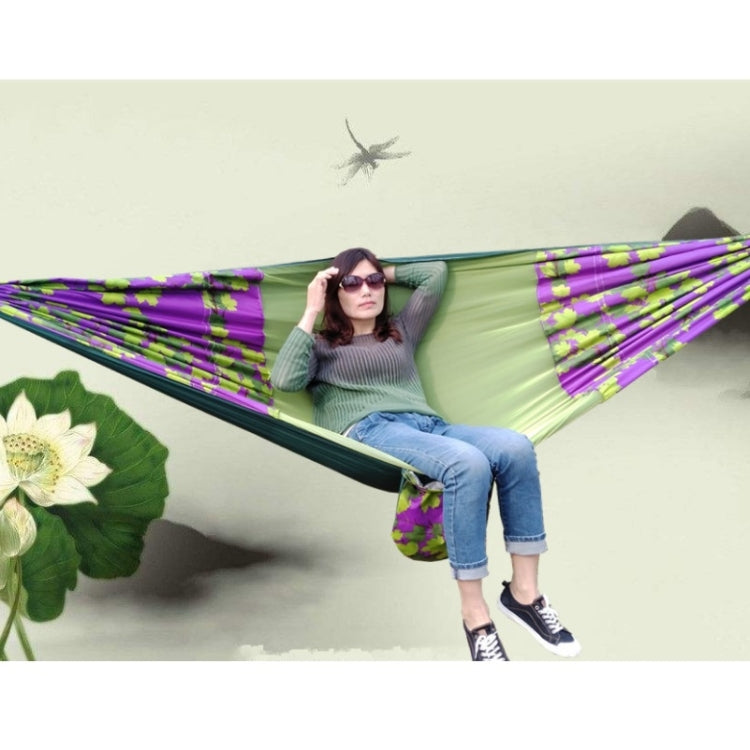 Outdoor Camping Mosquito-Proof Shade Hammock Parachute Cloth Printed Mosquito Net Hammock, Size: 275X145cm
