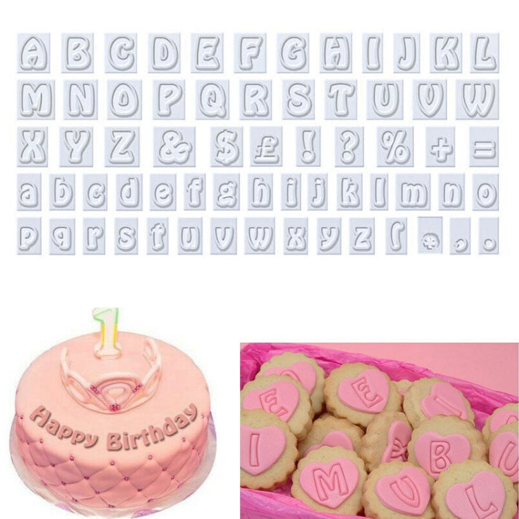 2 Sets 64 in 1 Plastic English Alphabet Symbol Cake Biscuit Mold Set