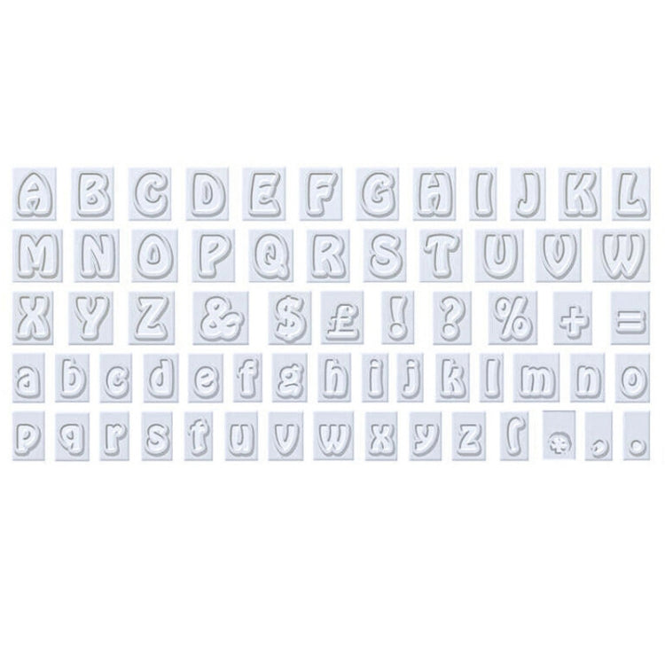 2 Sets 64 in 1 Plastic English Alphabet Symbol Cake Biscuit Mold Set