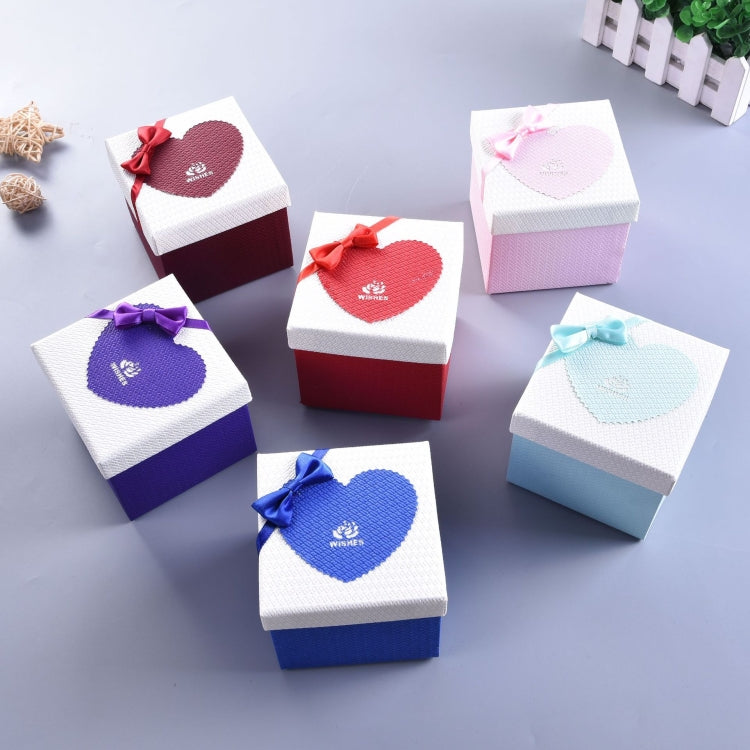 6 PCS Paper Valentine Day Gift Box With Bow, Specification: 10x10x10cm