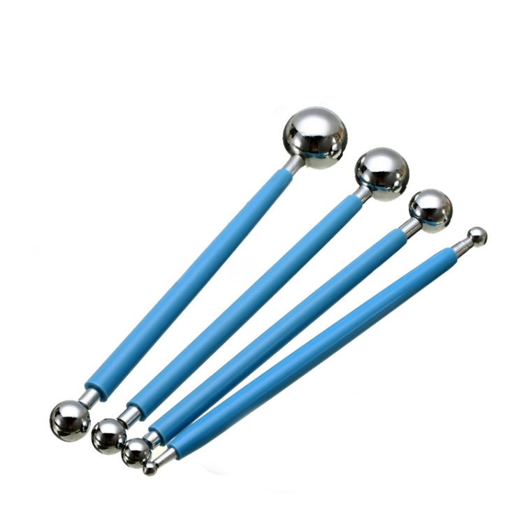 5 Sets 4 in 1 Stainless Steel Spherical Carving Group Pill Stick Fondant Clay Colored Clay Carving Tool Set