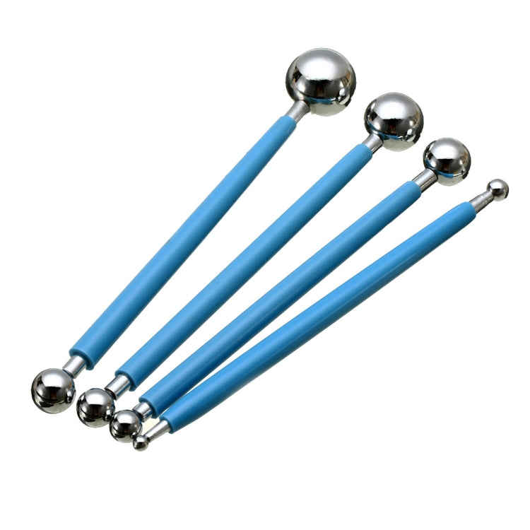 5 Sets 4 in 1 Stainless Steel Spherical Carving Group Pill Stick Fondant Clay Colored Clay Carving Tool Set