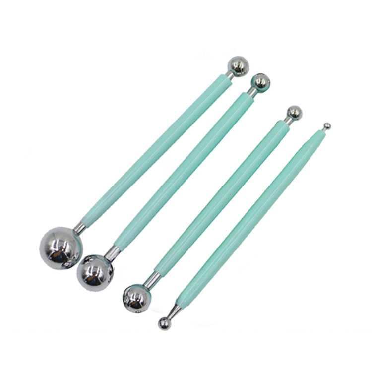 5 Sets 4 in 1 Stainless Steel Spherical Carving Group Pill Stick Fondant Clay Colored Clay Carving Tool Set