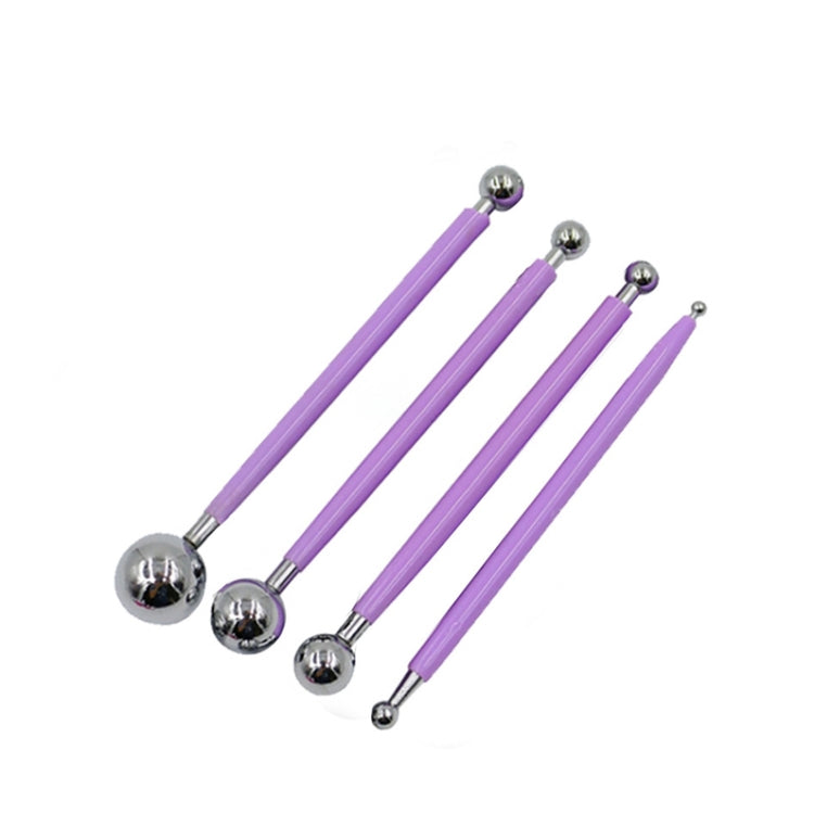 5 Sets 4 in 1 Stainless Steel Spherical Carving Group Pill Stick Fondant Clay Colored Clay Carving Tool Set