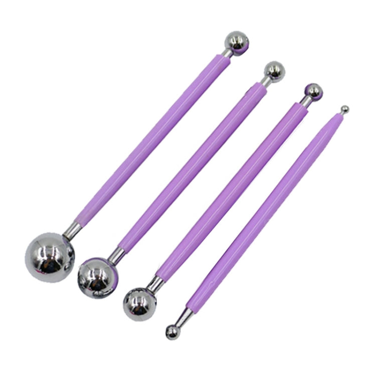 5 Sets 4 in 1 Stainless Steel Spherical Carving Group Pill Stick Fondant Clay Colored Clay Carving Tool Set