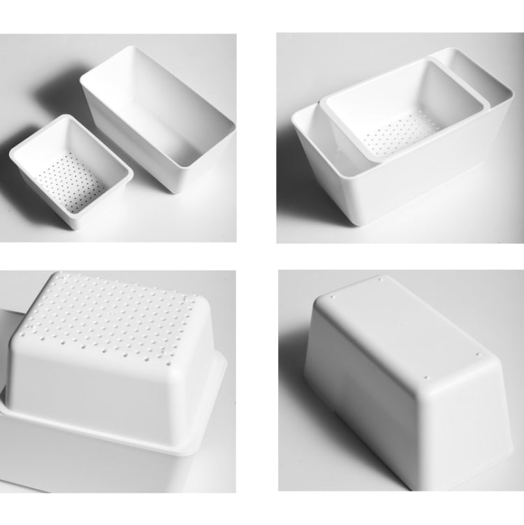 Split Snack Fruit Tray Home Double-Layer Removable Storage Box(White)