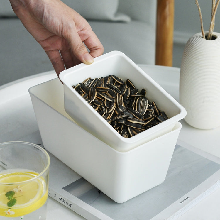 Split Snack Fruit Tray Home Double-Layer Removable Storage Box(White)