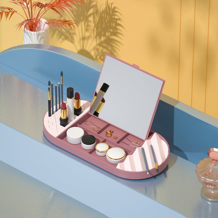 Silicone Lipstick Storage Box Cosmetics Jewelry Finishing Box With Mirror