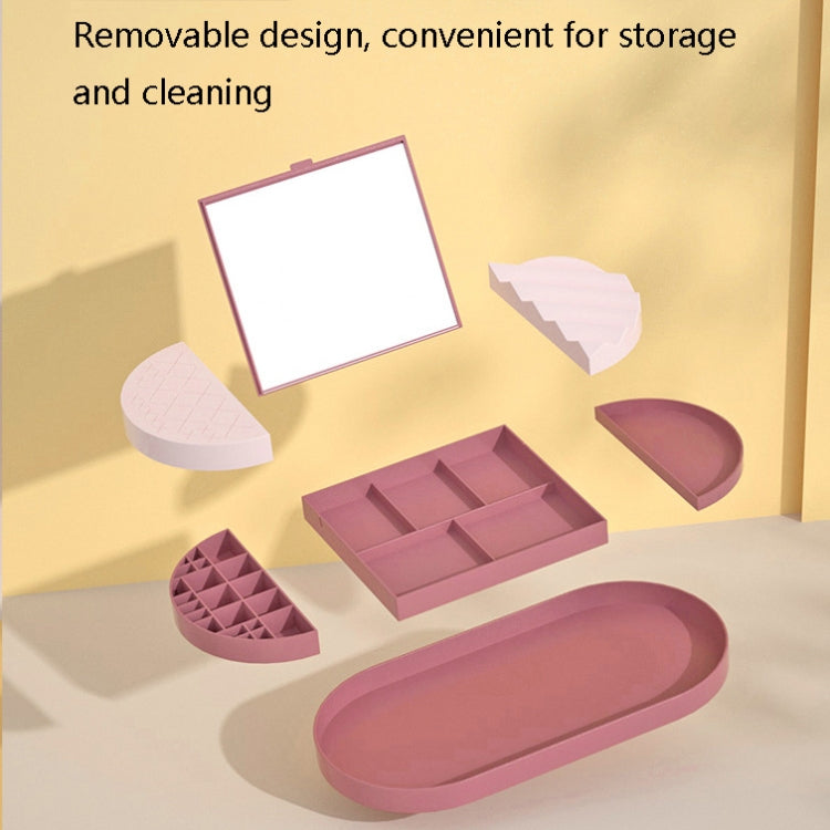 Silicone Lipstick Storage Box Cosmetics Jewelry Finishing Box With Mirror