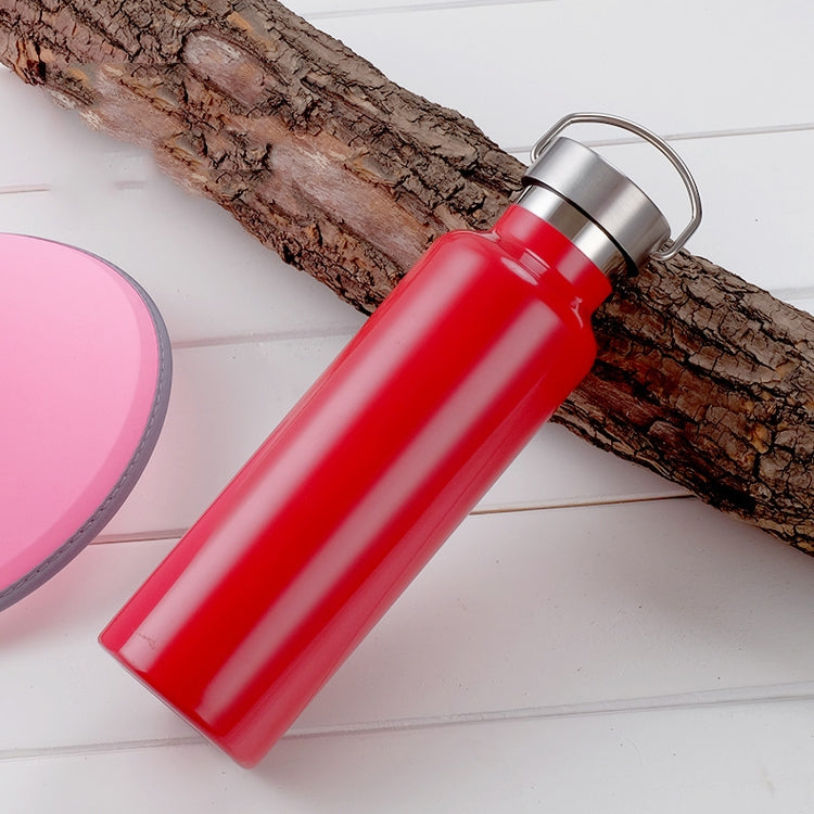 304 Vacuum Stainless Steel Vacuum Flask Double-Layer Large-Capacity Outdoor Water Bottle Mountaineering Sports Bottle, Capacity: 600ml