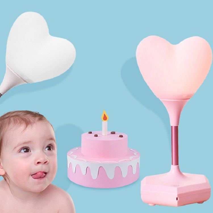 LED Heart-Shaped USB Rechargeable Night Light Three-Speed Remote Control Dimming Silicone Light, Style: 8005 Pink