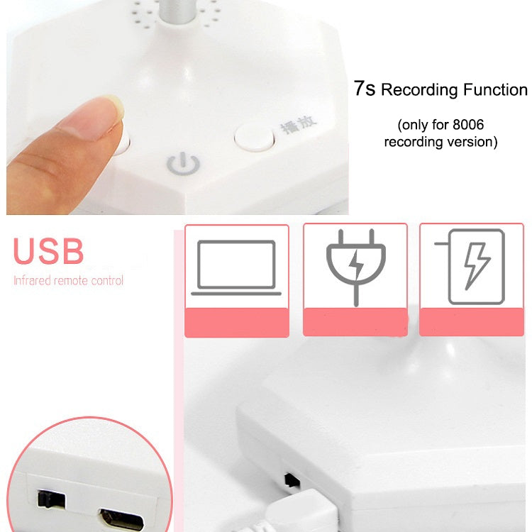 LED Heart-Shaped USB Rechargeable Night Light Three-Speed Remote Control Dimming Silicone Light, Style: 8006 Pink(Recording Version)