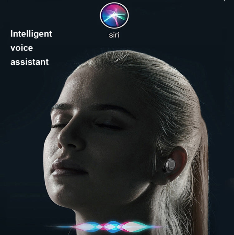 TWS Wireless Bluetooth 5.0 Touch Digital Display Waterproof Sports Earphone with Fabric Charging Box