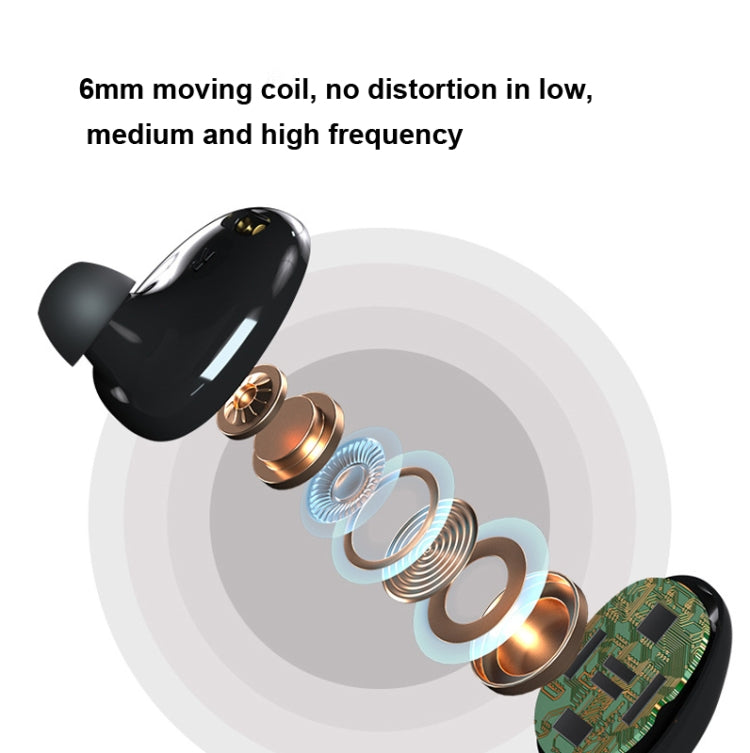 TWS Wireless Bluetooth 5.0 Touch Digital Display Waterproof Sports Earphone with Fabric Charging Box