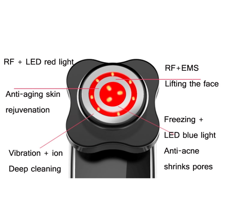 Household Multifunctional RF Beauty Instrument Micro Current Lifting & Tightening Instrument (White Black)