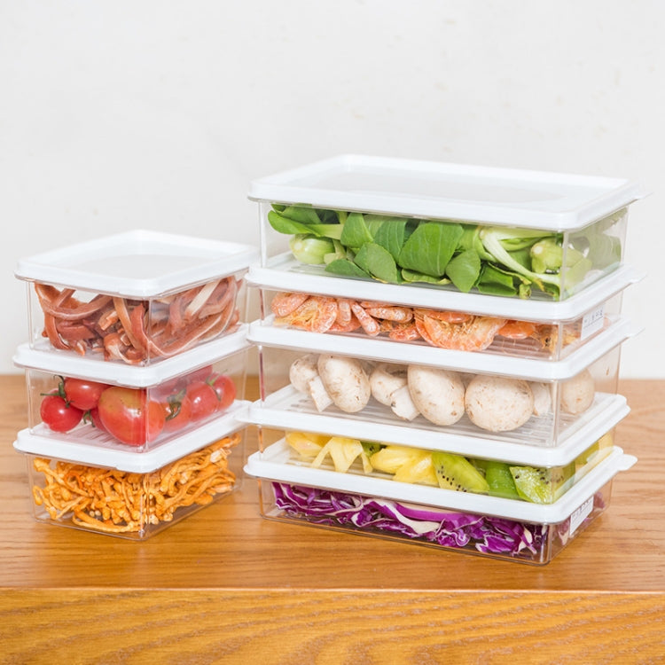 2 PCS Refrigerator Storage Fresh-Keeping Box Kitchen Can Be Stacked With Frozen Fruit Sealed Box, Size: Large(White)