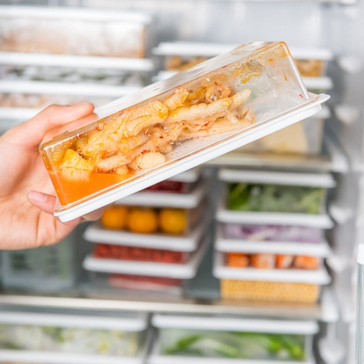 2 PCS Refrigerator Storage Fresh-Keeping Box Kitchen Can Be Stacked With Frozen Fruit Sealed Box, Size: Large(White)