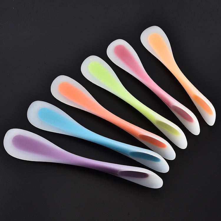 3 PCS Multifunctional Double-Headed Dual-Purpose Silicone Spatula Translucent Spoon Baking Tool, Random Color Delivery