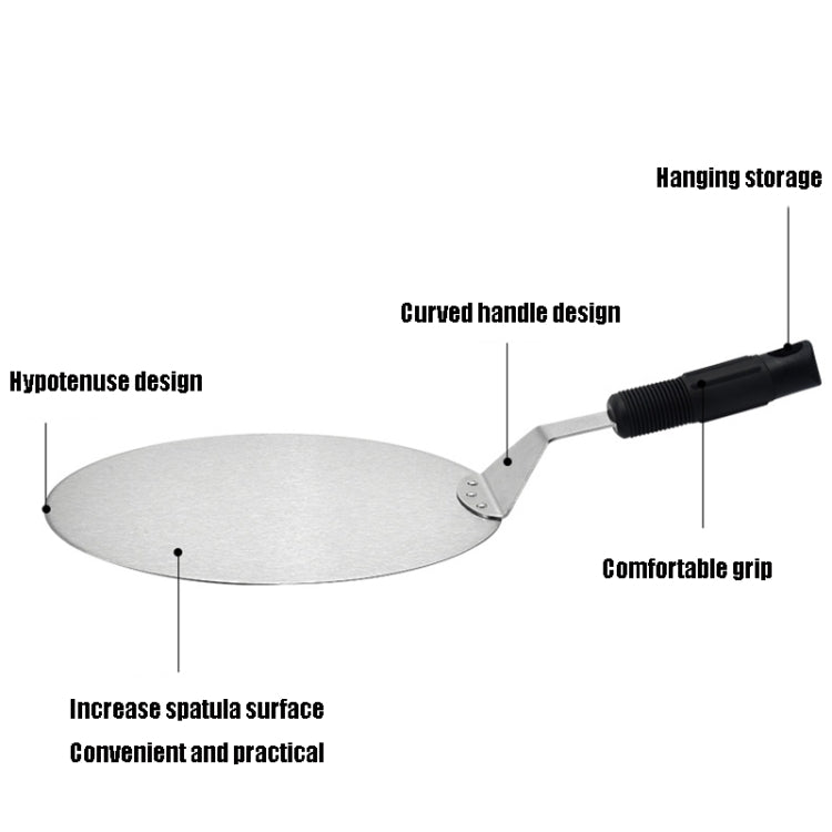 Plastic Black Handle Stainless Steel Pizza Spatula Baking Tool