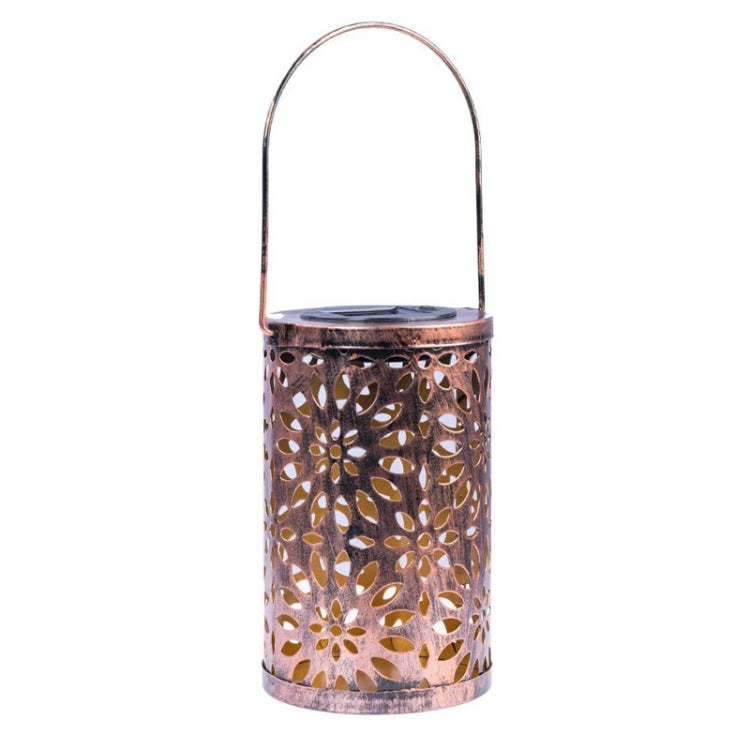 Outdoor Solar Hollow Iron Art Lamp Garden Decoration Portable Projection Lamp, Style: Chrysanthemum (Bronze)