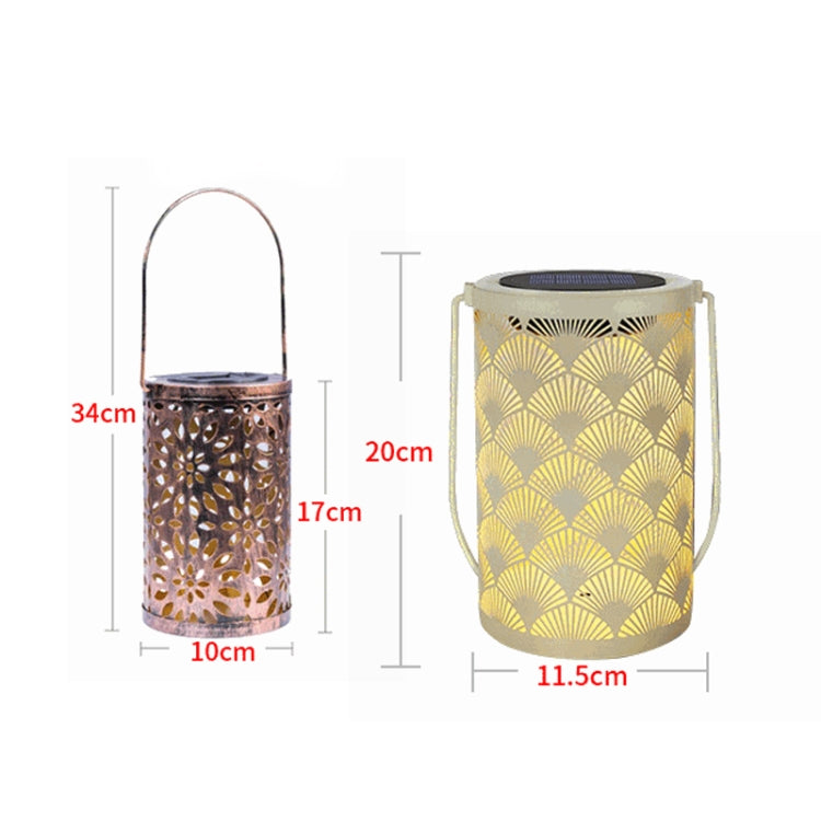 Outdoor Solar Hollow Iron Art Lamp Garden Decoration Portable Projection Lamp, Style: Chrysanthemum (Bronze)