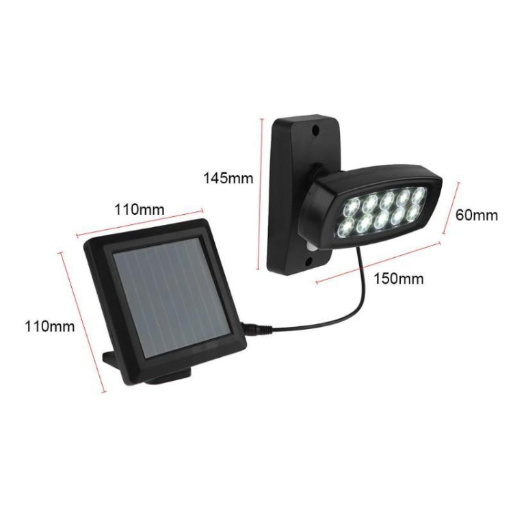 Split Type Solar 10-LED Sensor Wall Light Garden Light Waterproof Flood Light