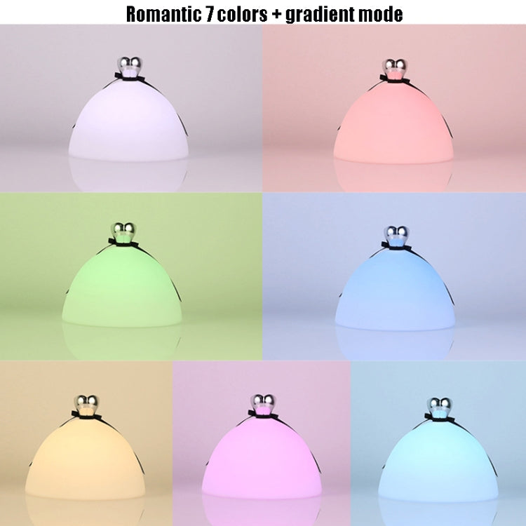Fantasy Colorful Princess Dress Night Light USB Pat Silicone Bedside Atmosphere Light