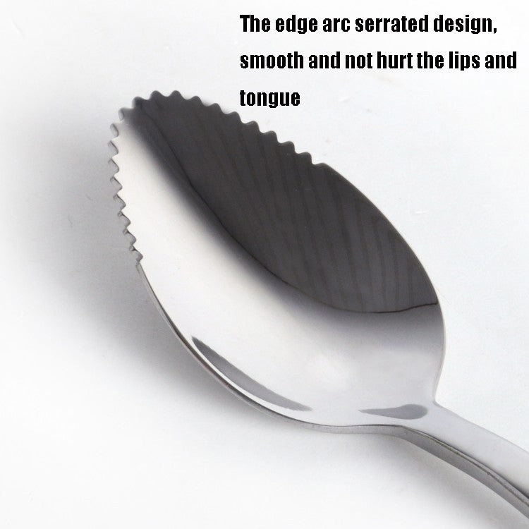 MS-217 5 PCS Stainless Steel Apple Puree Spoon Children Tableware Thickened Toothed Coffee Stirring Spoon