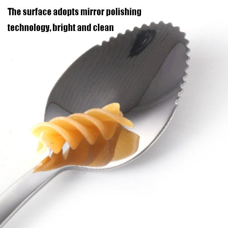 MS-217 5 PCS Stainless Steel Apple Puree Spoon Children Tableware Thickened Toothed Coffee Stirring Spoon