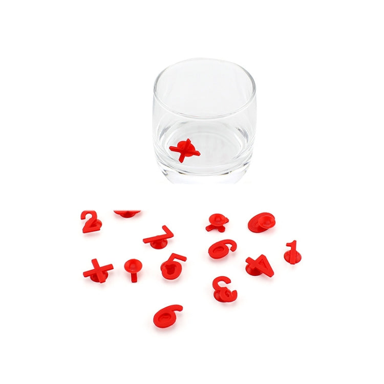 3 Sets Silicone Number Suction Cup Wine Glass Marker(Red)