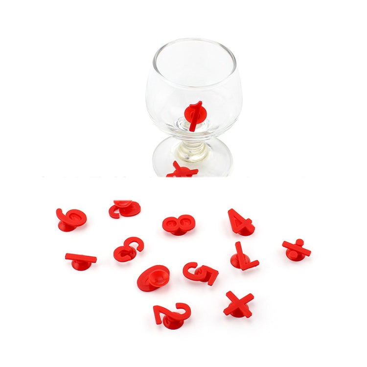3 Sets Silicone Number Suction Cup Wine Glass Marker(Orange)
