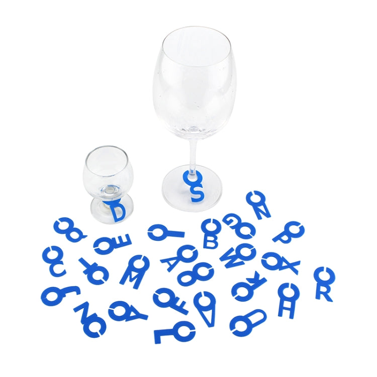 2 Sets Silicone Wine Glass Letter Mark Pendant