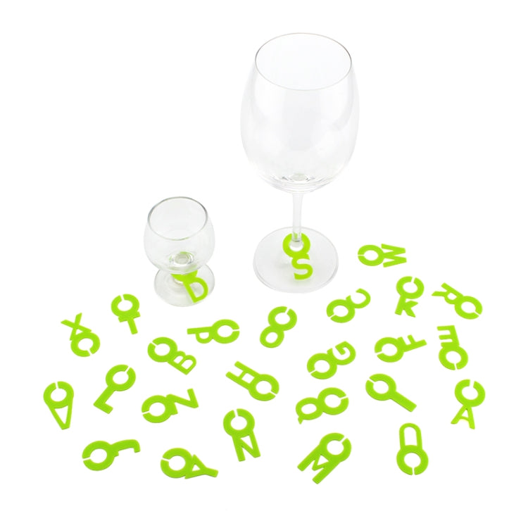 2 Sets Silicone Wine Glass Letter Mark Pendant