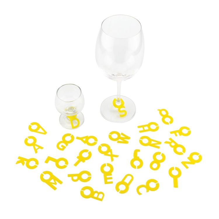2 Sets Silicone Wine Glass Letter Mark Pendant