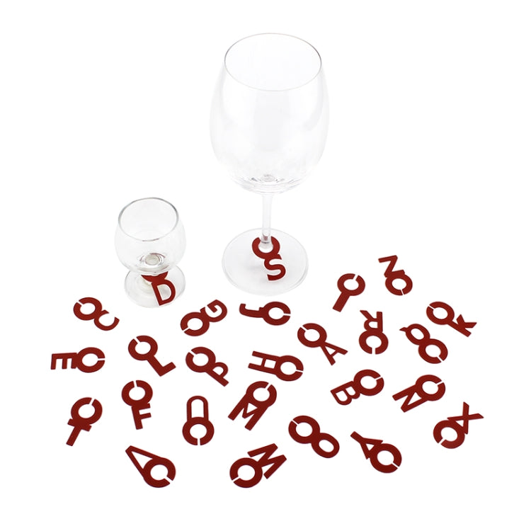 2 Sets Silicone Wine Glass Letter Mark Pendant
