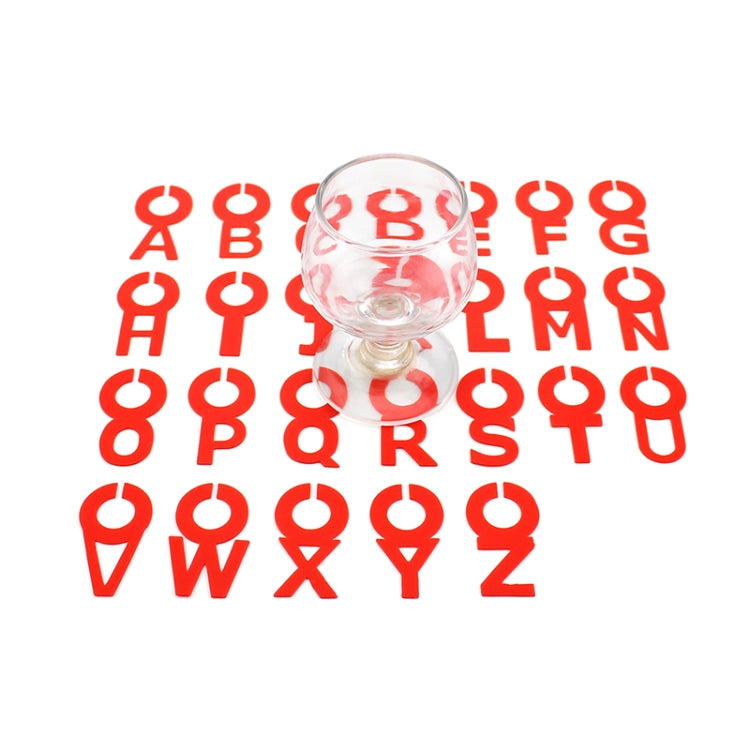 2 Sets Silicone Wine Glass Letter Mark Pendant
