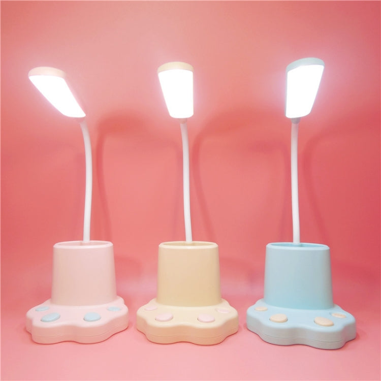 HK3321 2 PCS Multifunctional USB Pen Holder Table Lamp LED Eye Protection Bedside Reading Lamp(Yellow)