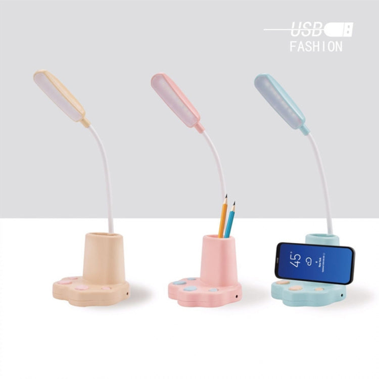 HK3321 2 PCS Multifunctional USB Pen Holder Table Lamp LED Eye Protection Bedside Reading Lamp(Yellow)