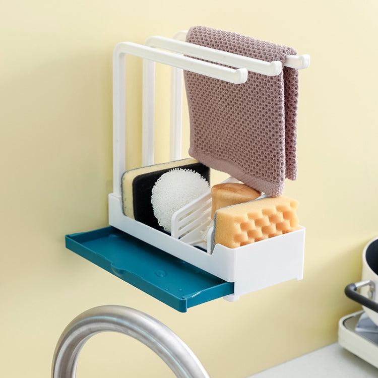Kitchen Non-Perforated Wall-Mounted Drain Rag Rack Sponge Dish Cloth Storage Rack