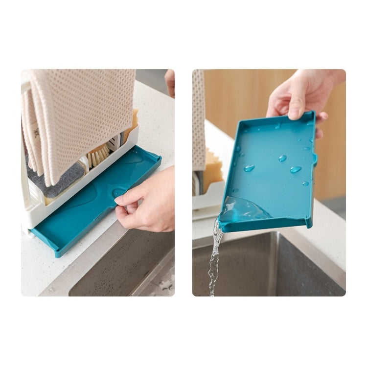 Kitchen Non-Perforated Wall-Mounted Drain Rag Rack Sponge Dish Cloth Storage Rack
