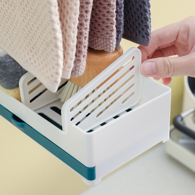 Kitchen Non-Perforated Wall-Mounted Drain Rag Rack Sponge Dish Cloth Storage Rack