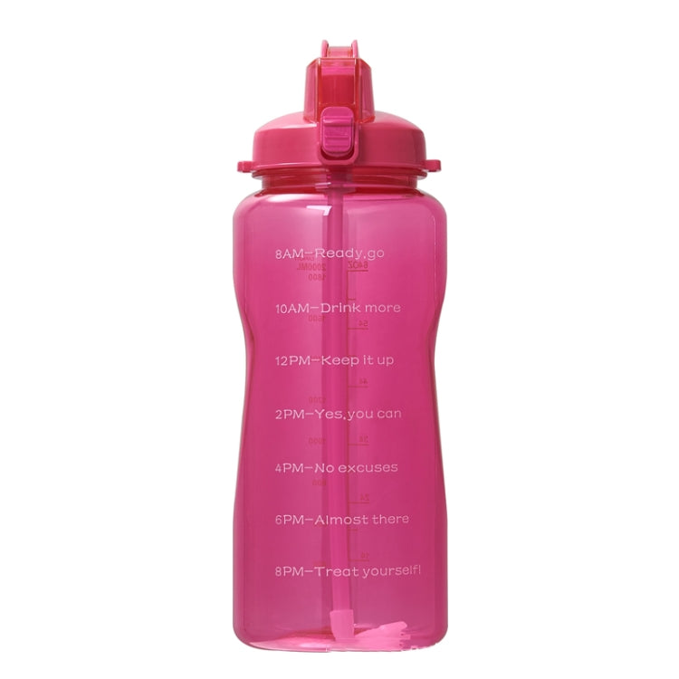 2000ml Large Capacity Portable Bounce Lid Water Bottle with Straw Tritan Material Outdoor Sports Kettle